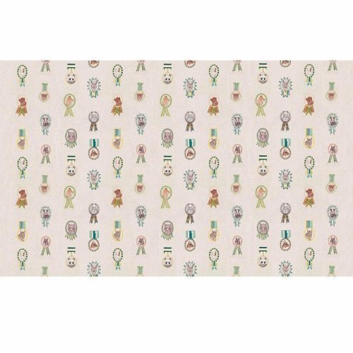 CHAMPS PATTERN EMBROIDERED FABRIC YARDAGE 3 8