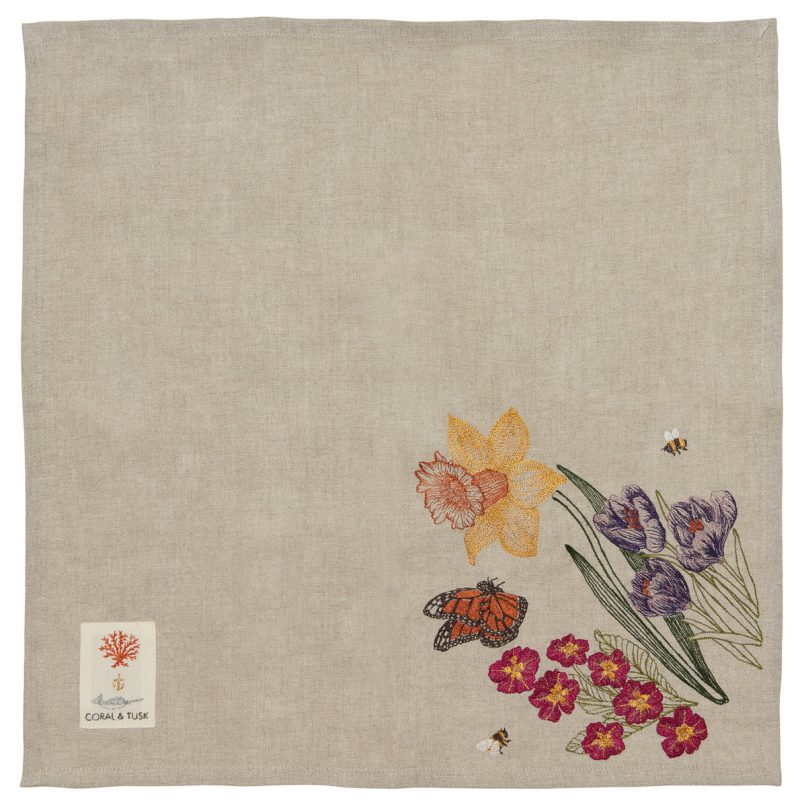 CoralandTusk Blooms Dinner Napkin full