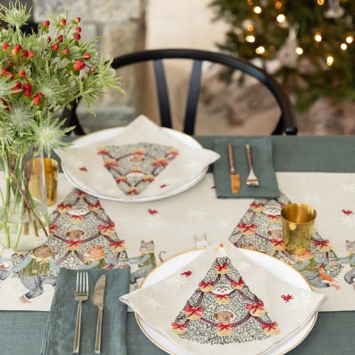 CoralandTusk Christmas DinnerNapkins RockingChristmas 3