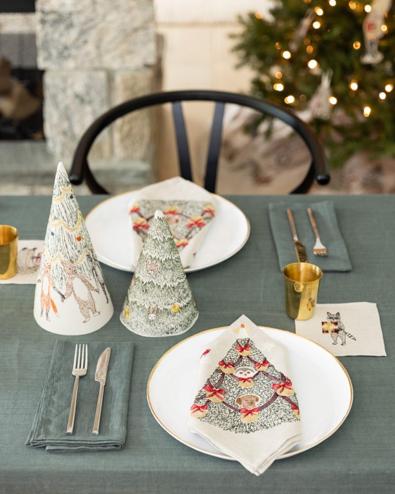 CoralandTusk Christmas DinnerNapkins RockingChristmas