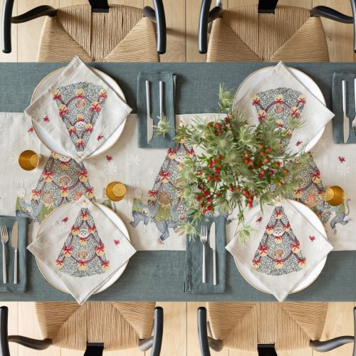 CoralandTusk Christmas TableLinens RockingChristmas oh