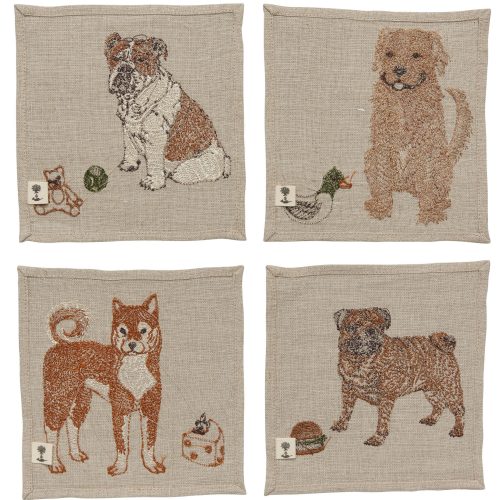 CoralandTusk Cocktail Napkin Dogs Toys back