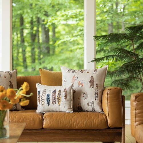 CoralandTusk Fall Couch Woodland Pillows