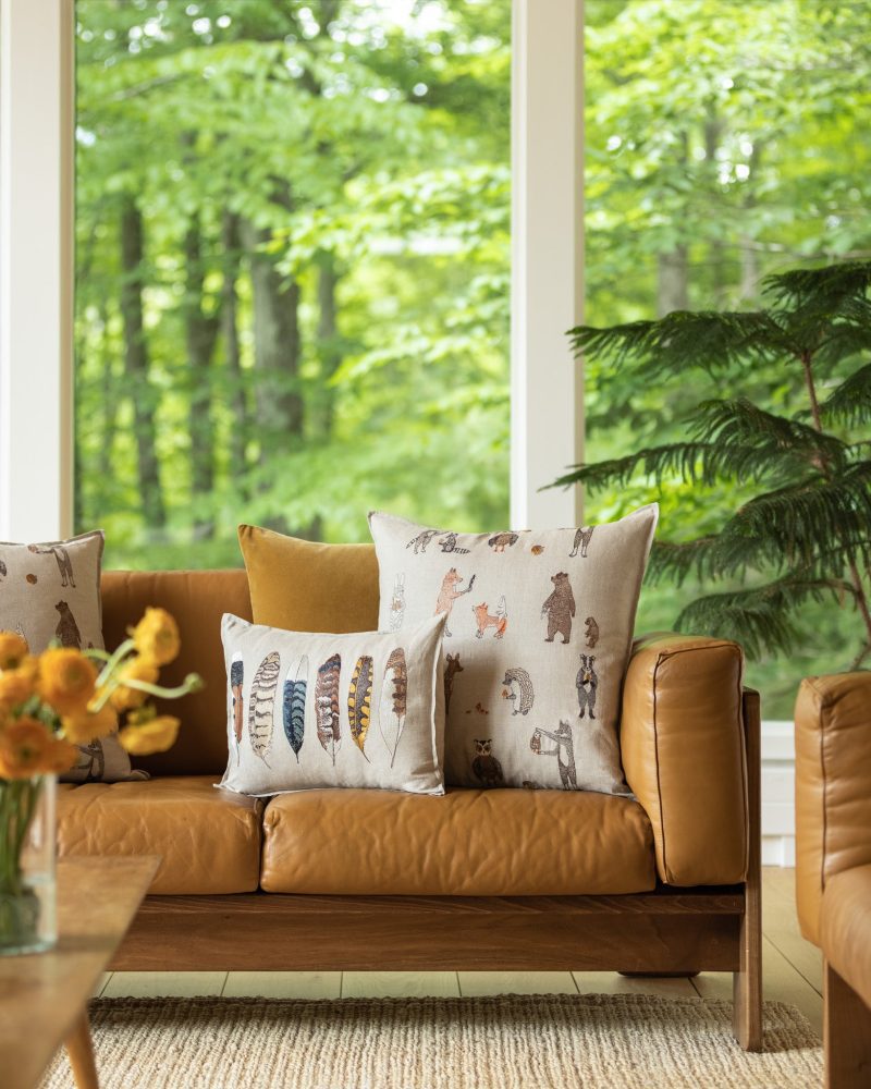 CoralandTusk Fall Couch Woodland Pillows