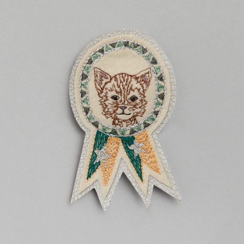 coralandtusk badge cat pin