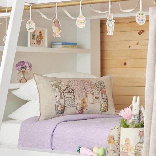 coralandtusk bunk beds easter egg hunt pillow