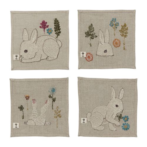 coralandtusk bunnies blooms cocktail napkins back