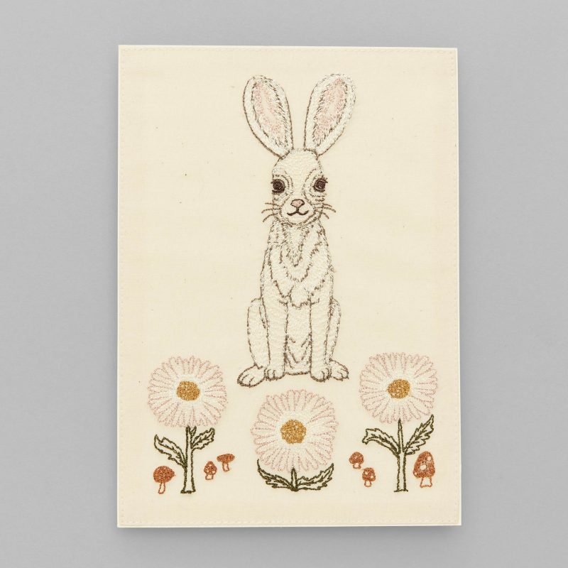 coralandtusk card bunny daisies