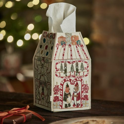 coralandtusk christmas north pole tissue box