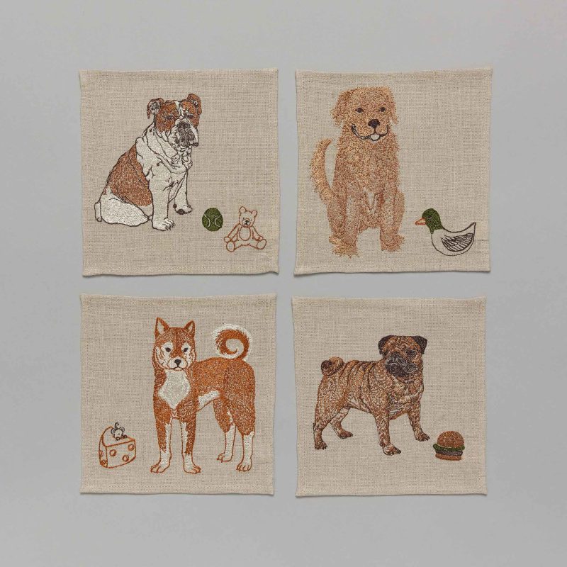 coralandtusk cocktail napkin dogs 1