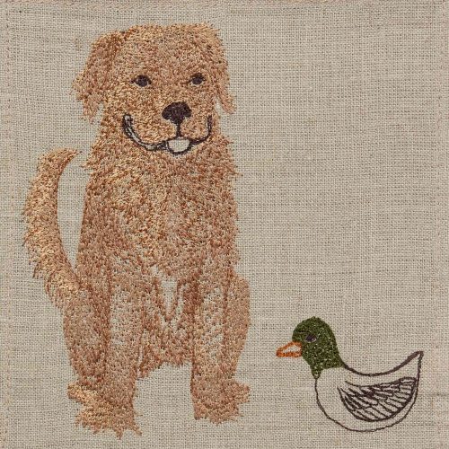 coralandtusk cocktail napkin dogs 1 golden