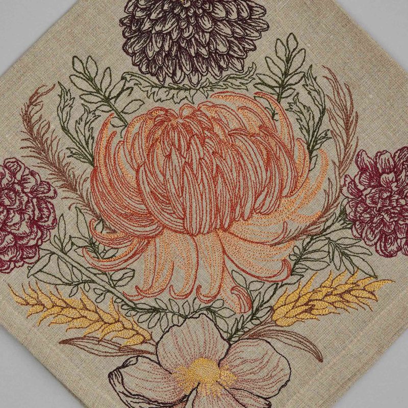 coralandtusk dinner napkin autumn mums 2