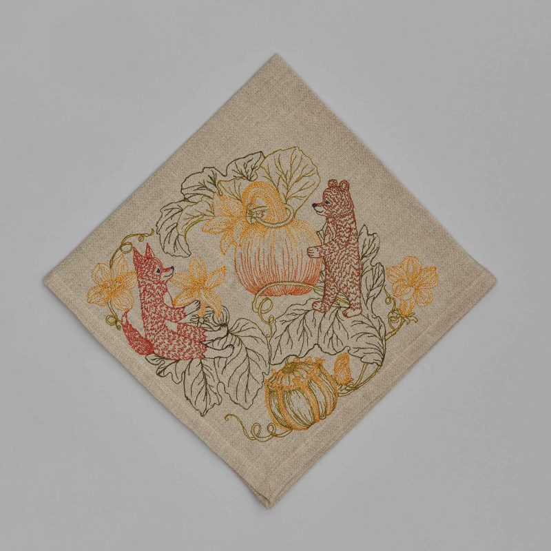 coralandtusk dinner napkin pumkin patch 1