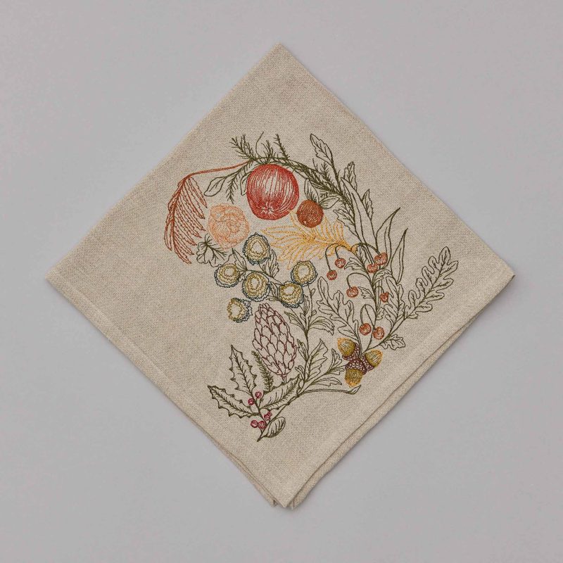 coralandtusk dinner napkin winter vine 1