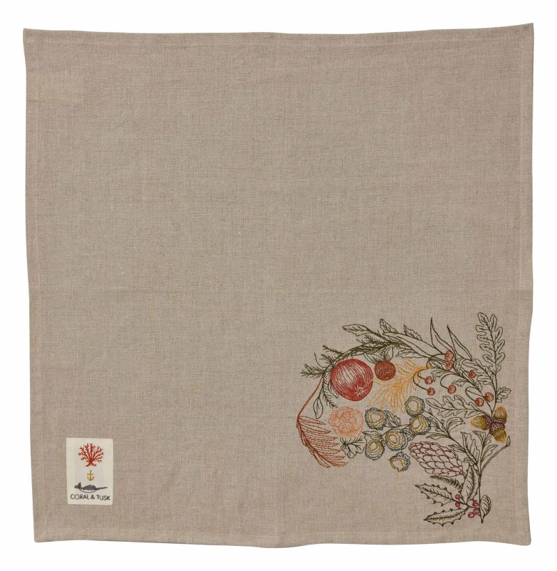 coralandtusk dinner napkin winter vine full silo