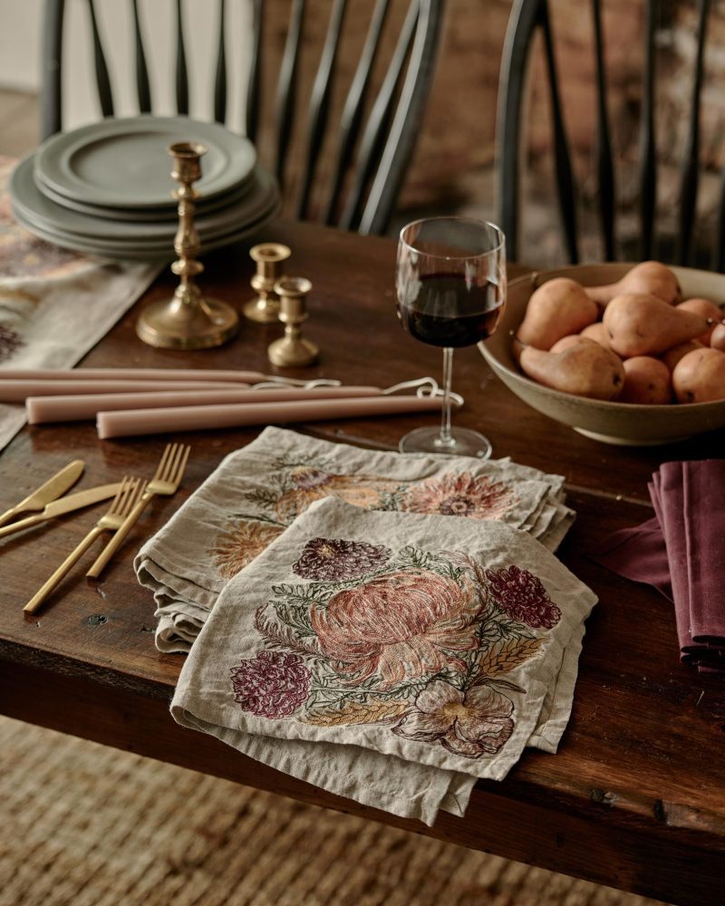 coralandtusk hosting autumn blossoms fall napkins