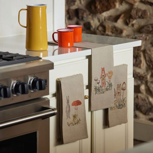 coralandtusk kitchen tea towels ferns mushrooms 1