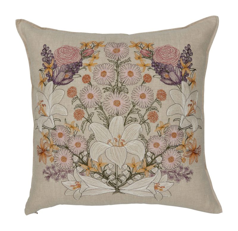 coralandtusk lilies daisies pillow