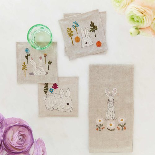 coralandtusk linens bunnies