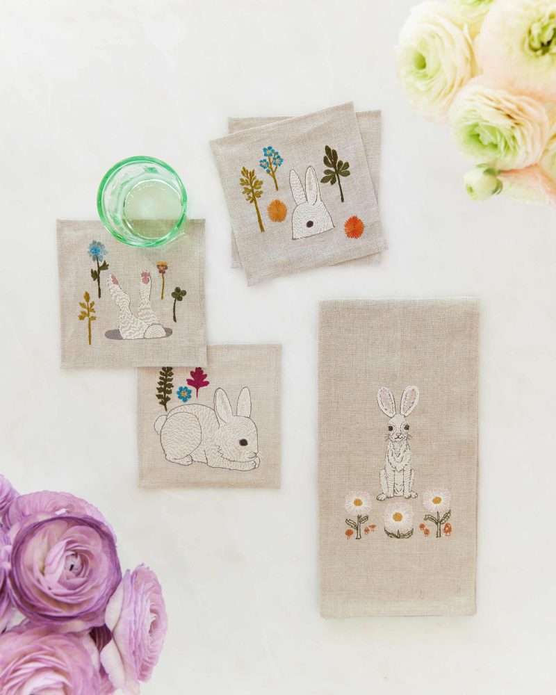 coralandtusk linens bunnies