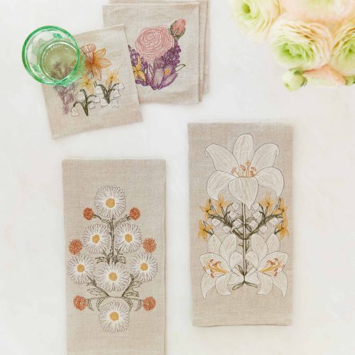 coralandtusk linens flowers