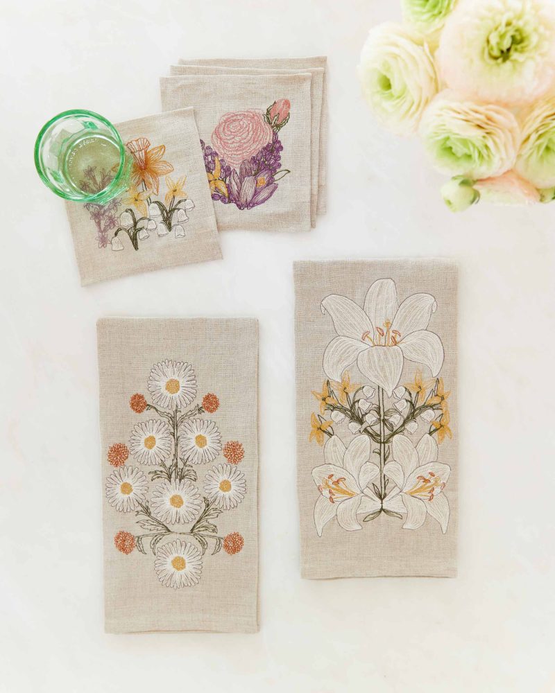 coralandtusk linens flowers