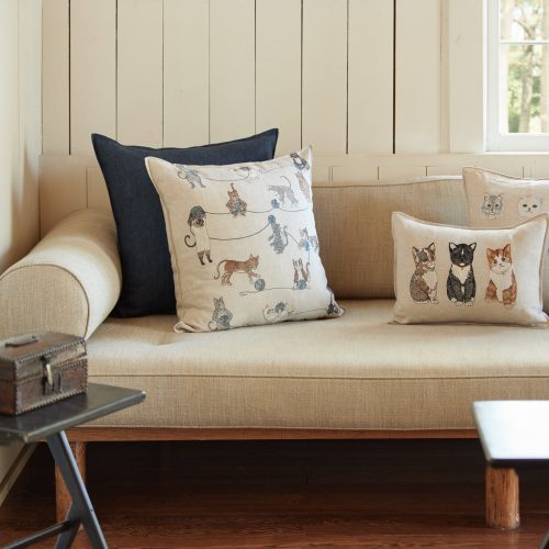 coralandtusk livingroom cute cats pillows