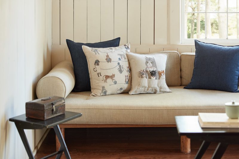 coralandtusk livingroom cute cats pillows 2