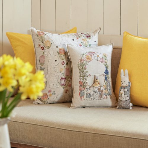 coralandtusk livingroom easter pillows spring