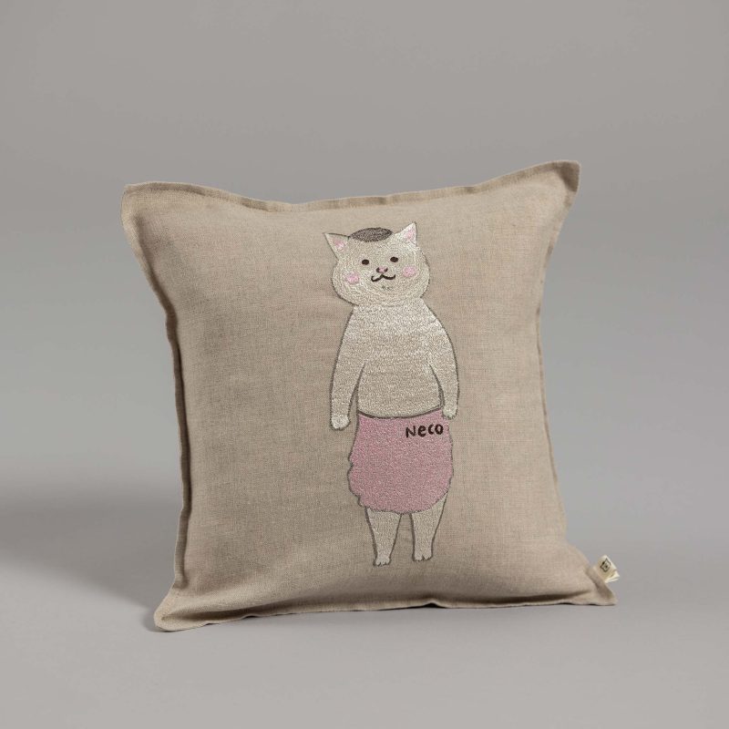 coralandtusk nekomura san pillow gray25