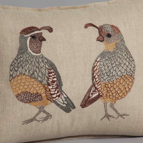 coralandtusk pillow 1216 desert quail love detail