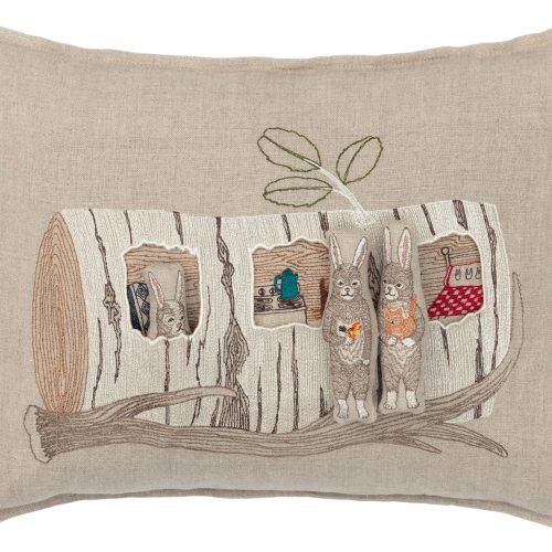 coralandtusk pillow 12x16 aspen log bunnies 4