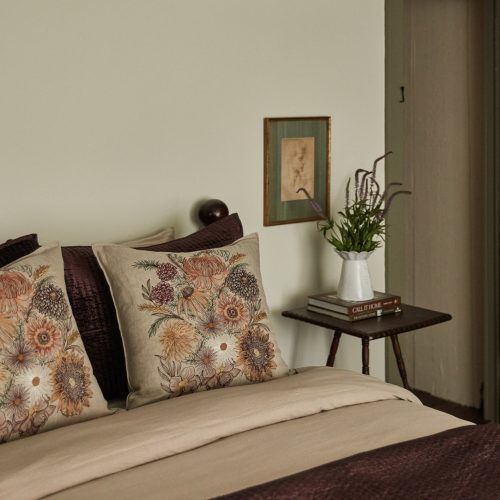 coralandtusk pillow autumn blossoms bedroom