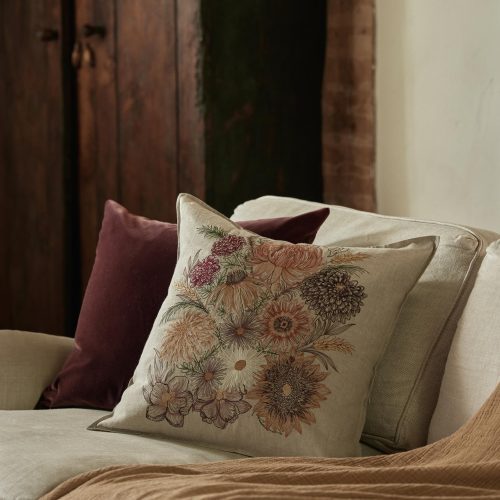 coralandtusk pillow autumn blossoms sofa