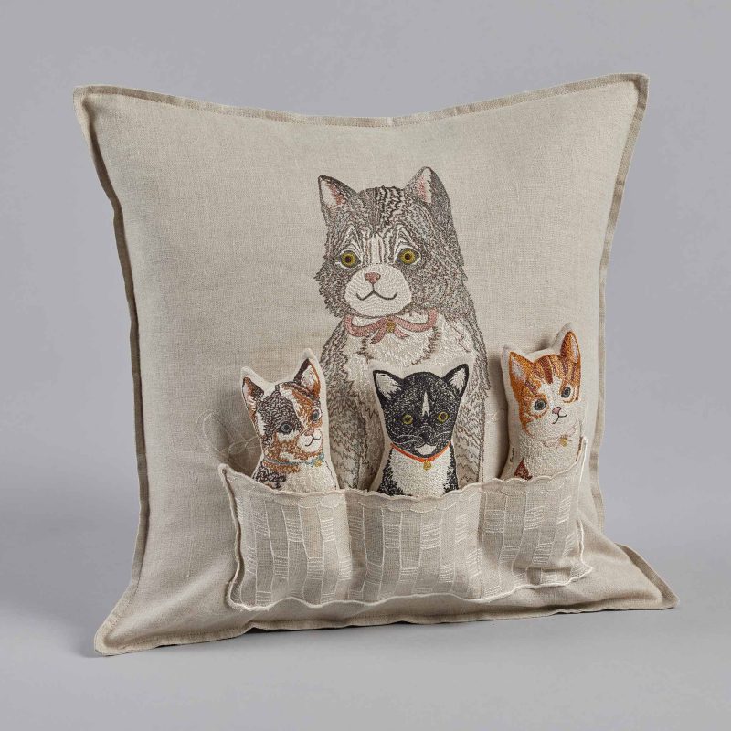 coralandtusk pillow basket of kittens 1