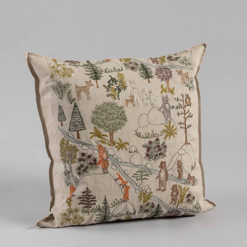 coralandtusk pillow forest fun 1