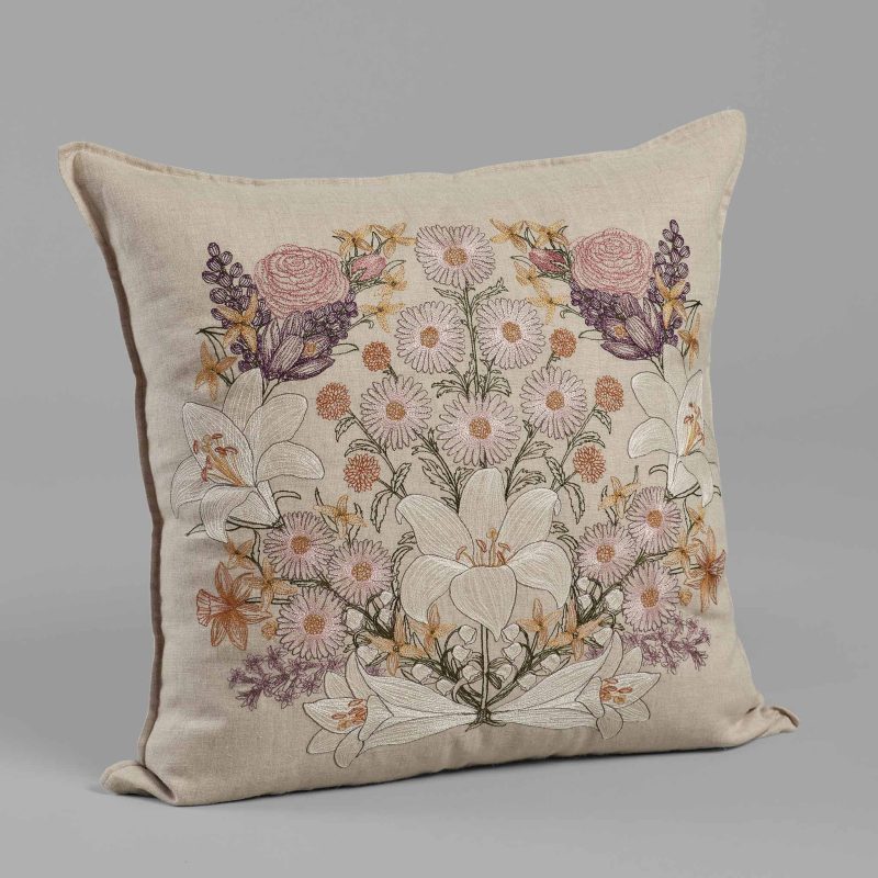 coralandtusk pillow lilies daisies 1