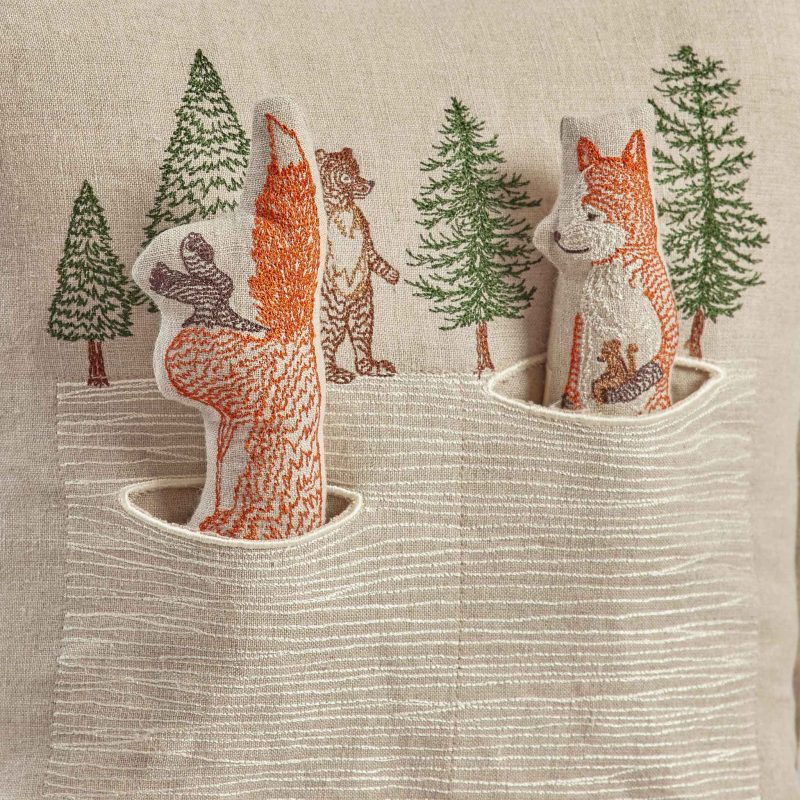 coralandtusk pillow winter foxes 1detail