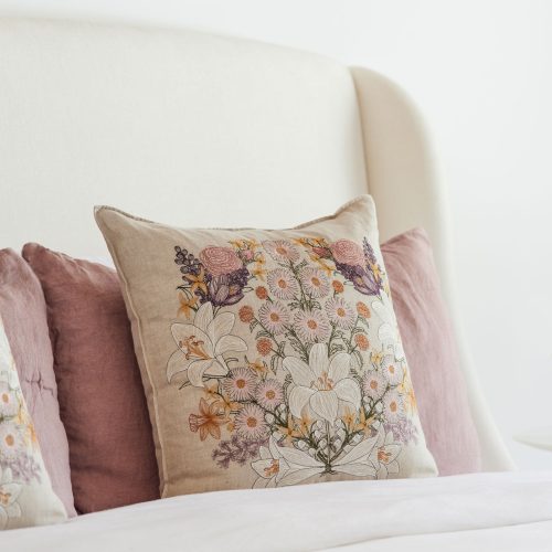 coralandtusk spring bedroom lily daisies pillow 4