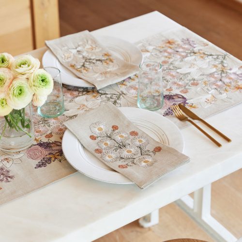 coralandtusk table daisy teatowel 2