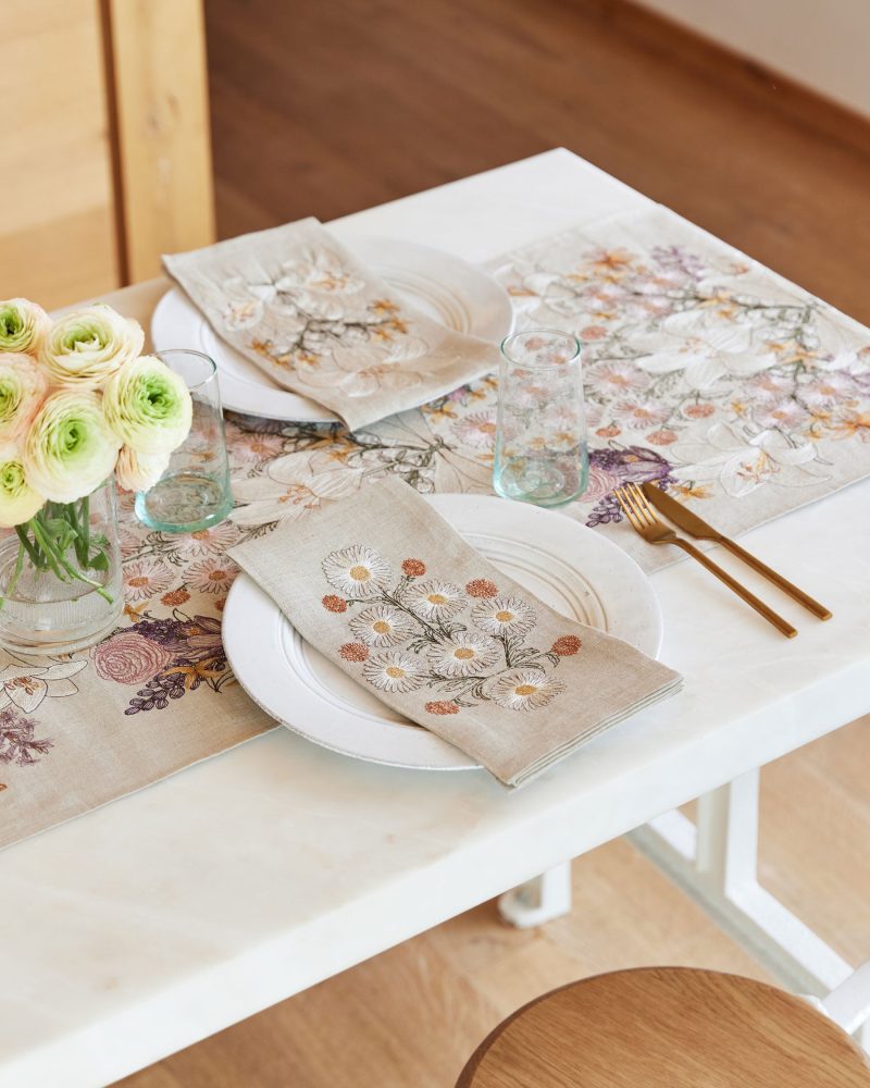 coralandtusk table daisy teatowel 2