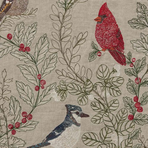 coralandtusk tablerunner winter birds 1 detail