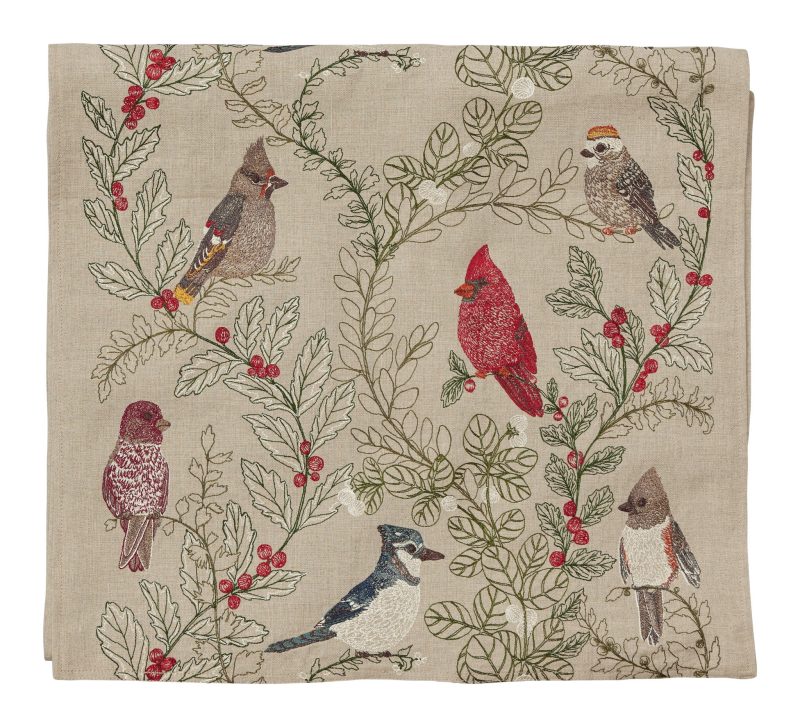 coralandtusk tablerunner winter birds 2