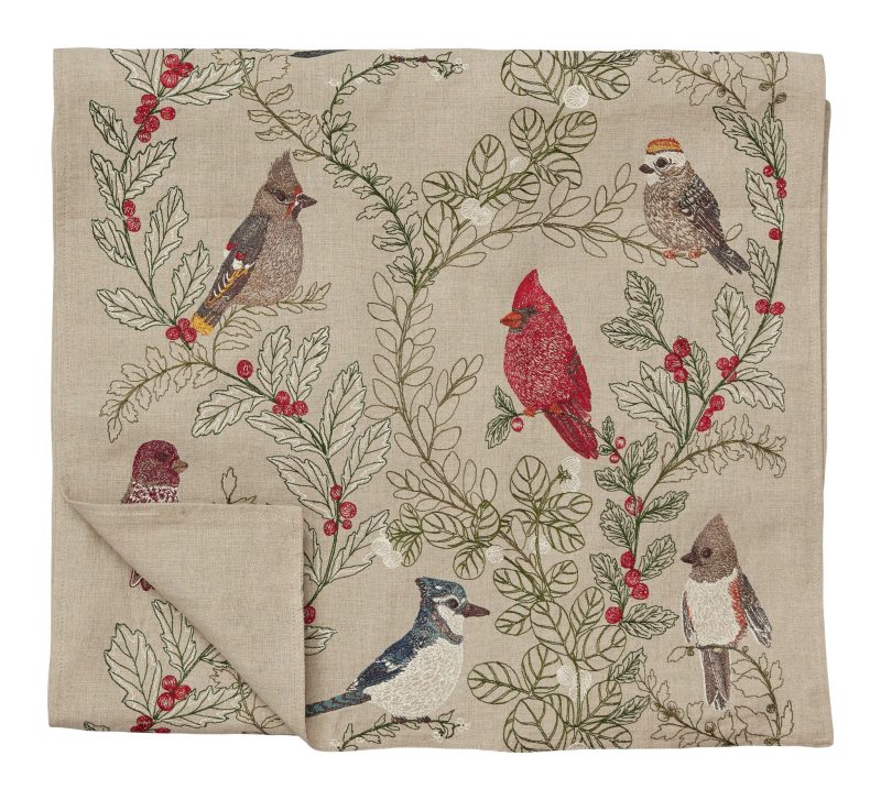 coralandtusk tablerunner winter birds 3