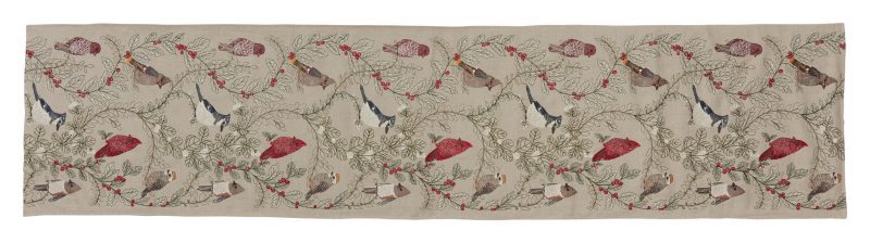 coralandtusk tablerunner winter birds full