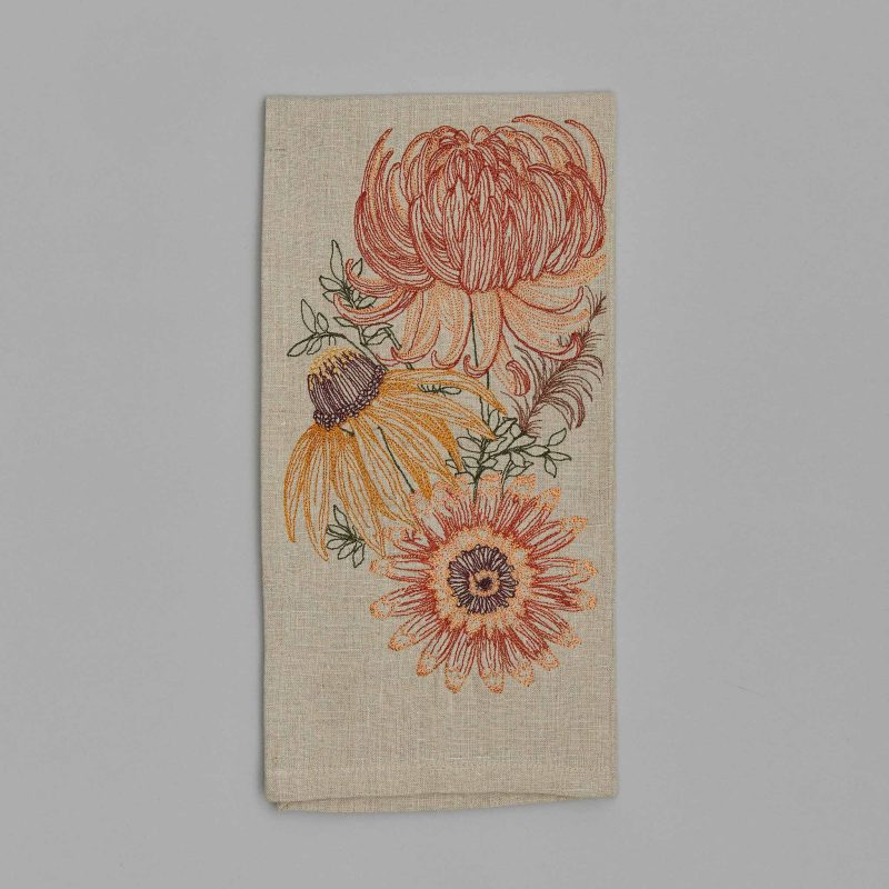 coralandtusk tea towel autumn mums 1