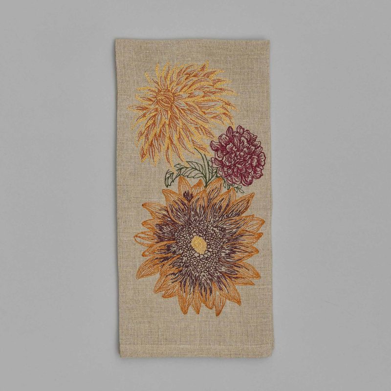 coralandtusk tea towel autumn sunflower 1