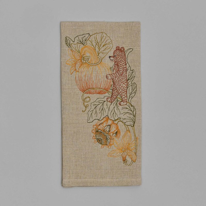 coralandtusk tea towel bear pumpkin 1