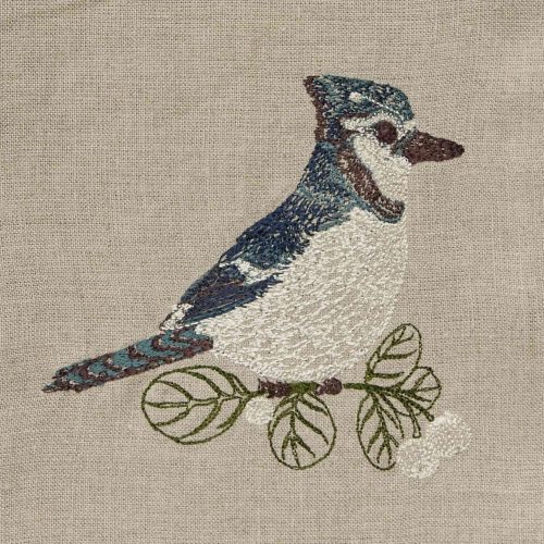 coralandtusk tea towel blue jay detail