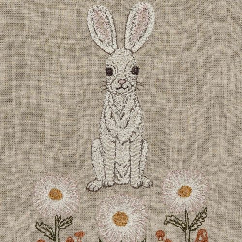 coralandtusk tea towel bunny daisies detail